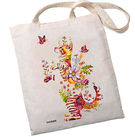 Екошопер BookOpt BK4050 Грайливий кіт з метеликом бежевий Київ