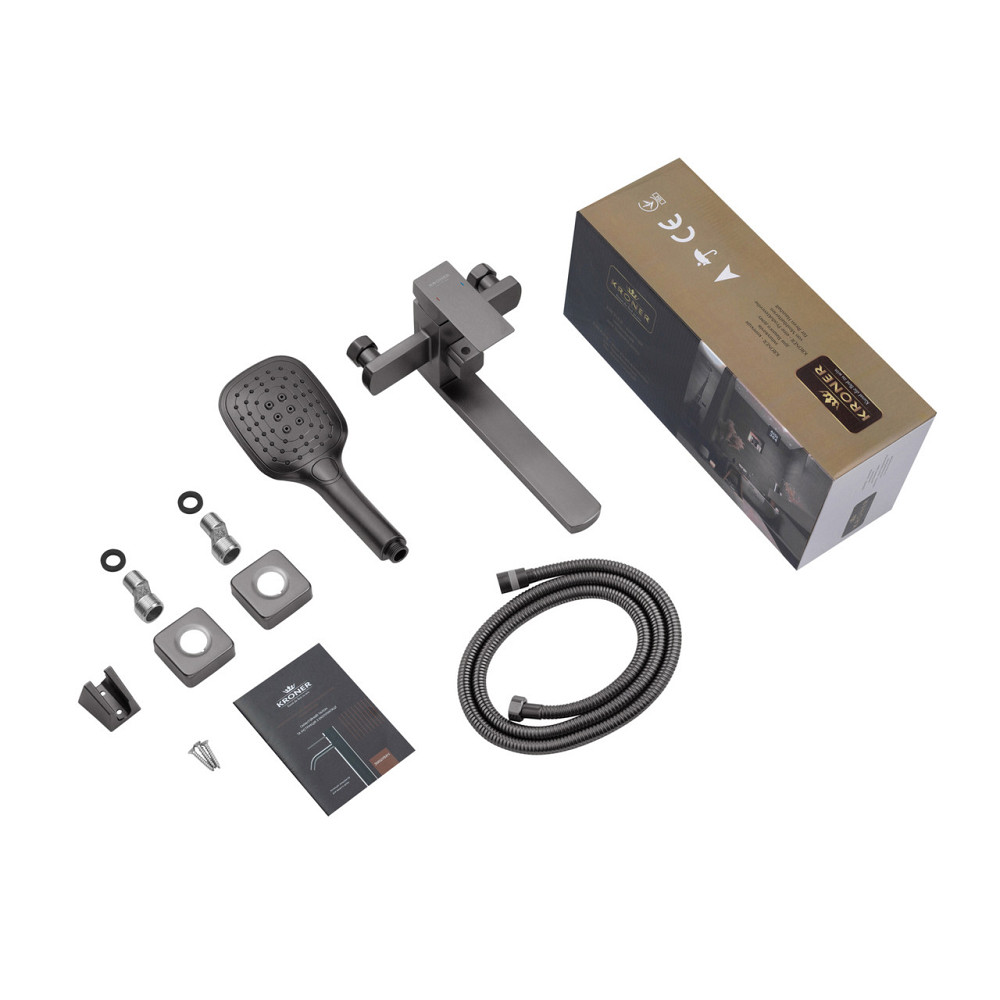 Смеситель для ванны Kroner KRP Edelstahl Kubus - PVD070 Киев - изображение 8