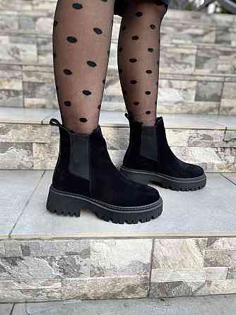 Черевики жіночі GREMMY чорні замша натуральна зима висота 13 см (4914) Коломыя