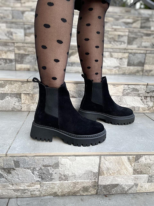 Черевики жіночі GREMMY чорні замша натуральна зима висота 13 см (4914) Коломия - фото 4