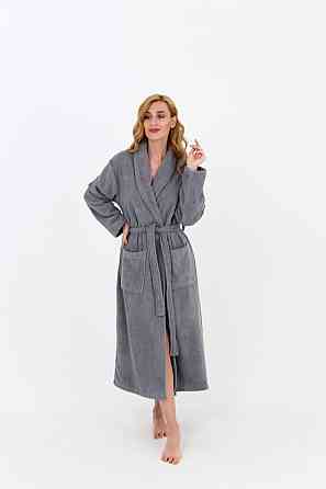 Жіночий халат Ideal Textile банний махровий сірий (56860461) Чернівці