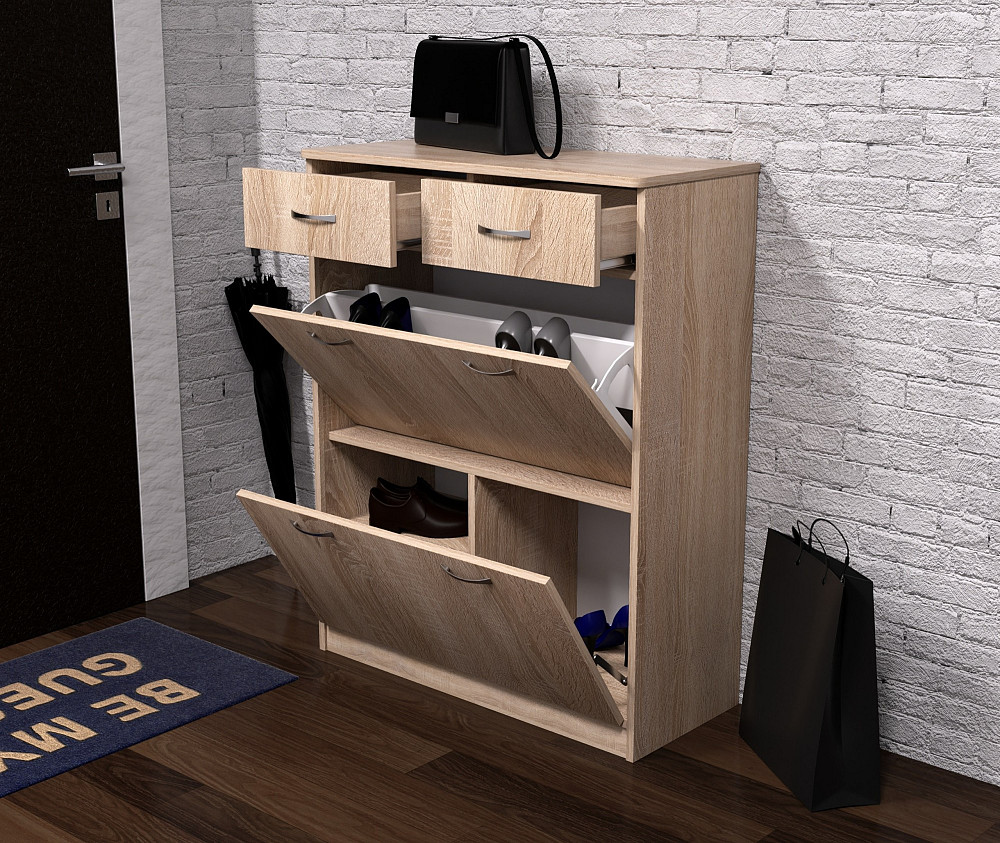 Тумба для обуви №4, Дуб Сонома, 800/350/1010 Львов - изображение 2