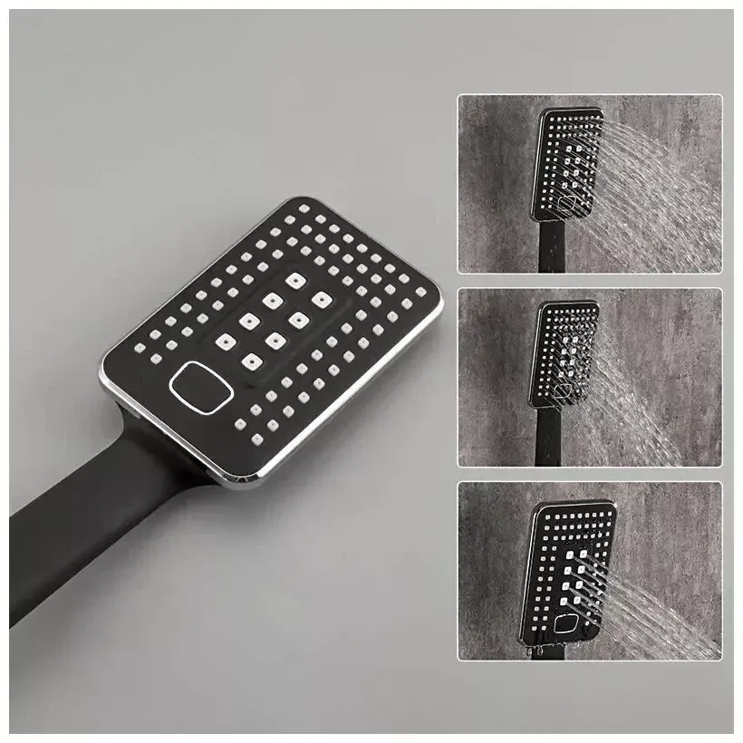 Змішувач для ванни з душовим гарнітуром Frap F2257 чорний/хром Київ - фото 8