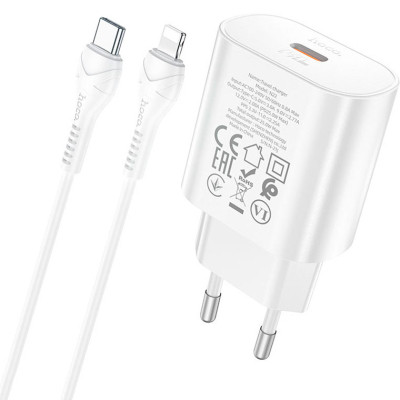 Зарядное устройство HOCO N22 Jetta USB-C PD25W + cable USB-C to Lightning White (6931474760074) Винница - изображение 2