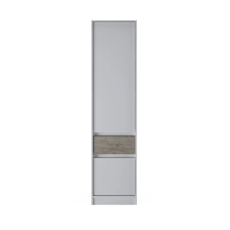 Шкаф-пенал закрыт с полками и ящиком Эверест Стайл-500 50х39х203 см Нимфея Альба (белый)/Дуб крафт серый (DTM-071165) Днепр - изображение 2