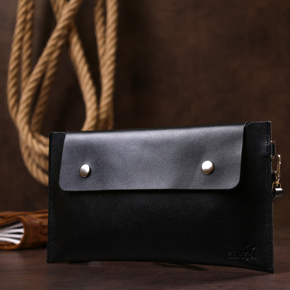 Кожаная тревел-косметичка Shvigel 16420 унисекс Черный Киев - изображение 7