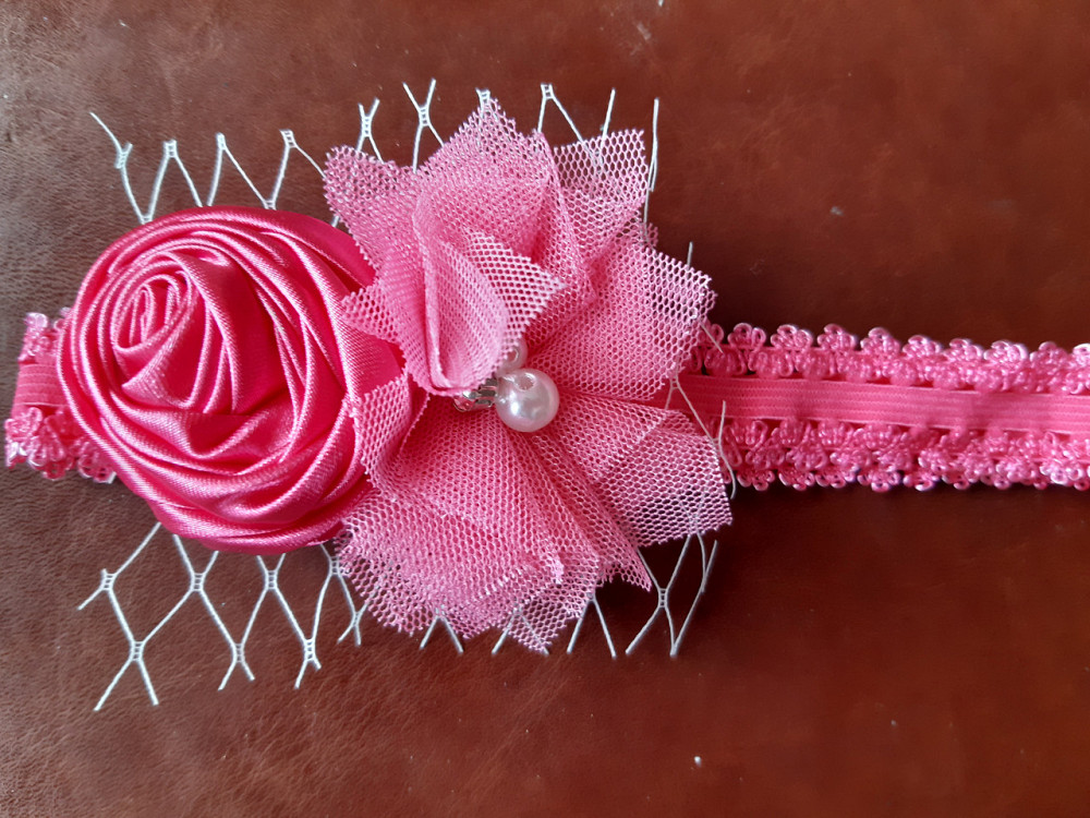 Детская малиновая повязка - размер универсальный (на резинке), декор 8см Киев - изображение 2