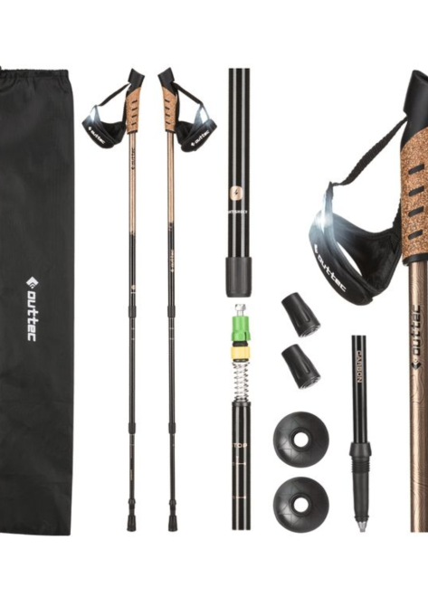 Трекінгові палки Outtec карбонові 3-х секційні 70-135см Anti-shock Киев - изображение 1