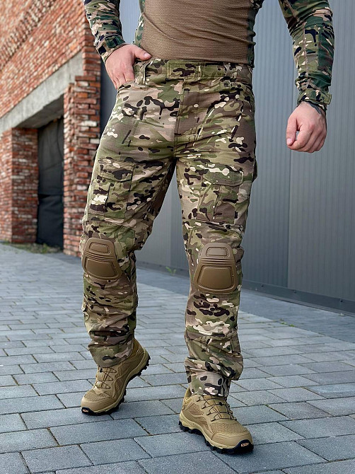 Армійські чоловічі штани мультикам з наколінниками ріп стоп , демісезонні штурмові штани Львів - фото 9