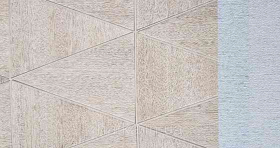 Шпалери вінілові на флізеліні Marburg Travertino 1.06х10 фігури трикутники смуги структурні коричневі 3д Київ