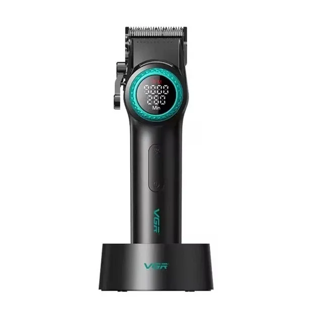 Професійна акумуляторна машинка для стрижки VGR V-001 з 10 насадками та ємністю 4600mAh чорна Одеса - фото 11