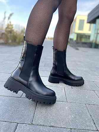 Черевики жіночі GREMMY чорні натуральна шкіра зима висота 20 см (607/1) Коломия