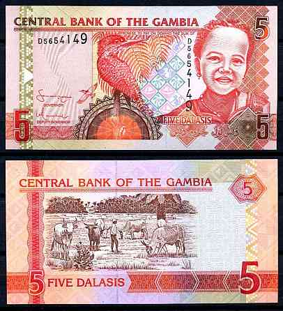 Gambia Гамбия - 5 Dalasis 2013 UNC Pick 25c Полтава