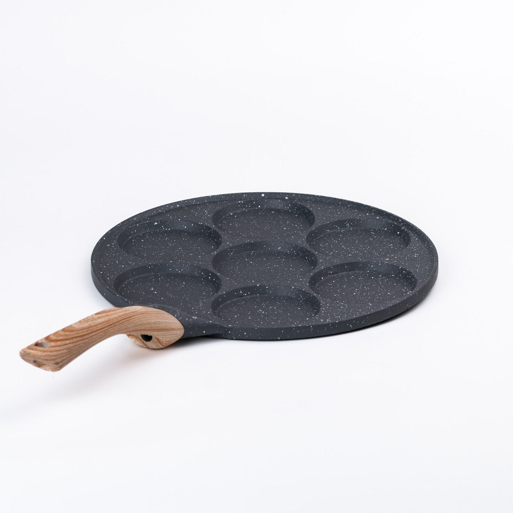 Сковорода з антипригарним покриттям 26 см для млинців, яєць та оладок, 7-секційна кругла сіра HP-39-582-C Київ - фото 2