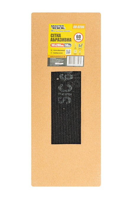 MASTERTOOL Сітка абразивна MASTERTOOL зерно 60 107х280 мм 50 шт 08-0206PC Коломия - фото 3