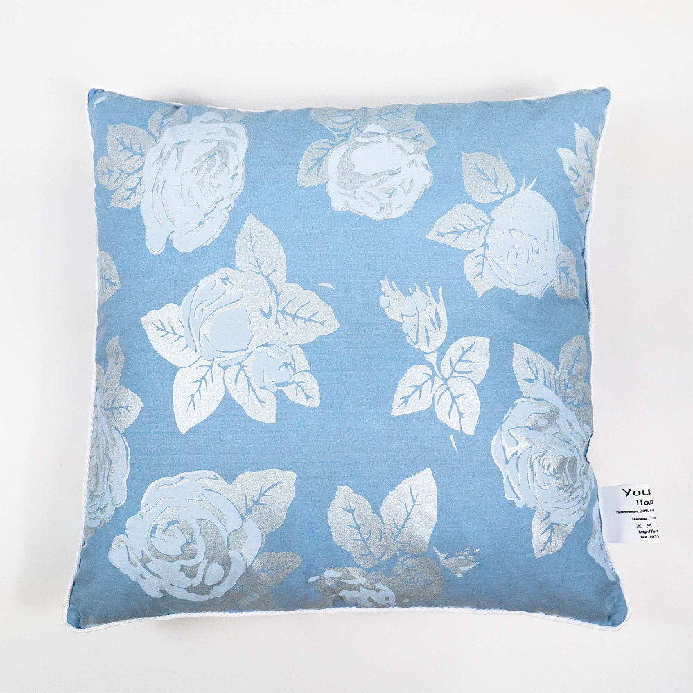 Подушка пуховая YouStar 30% пух 70% перо - упругая 40x40 см (Голубой) Сумы - изображение 5