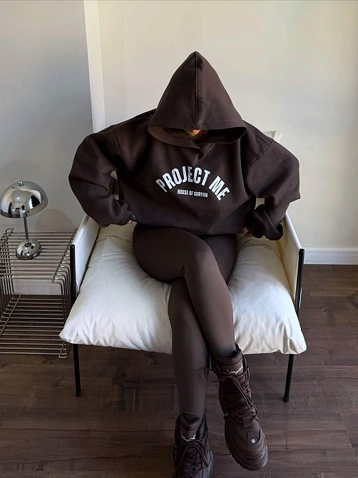 Жіночий теплий костюм двійка: худі і лосини зі штрипками турецька тринитка на флісі + джерсі віскоза на флісі Одеса - фото 1