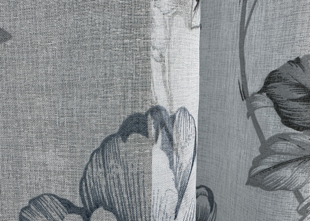 Тюль VR-Textil 1543т Flora Батист Білий з сіро-синім 300х265 см (42-1122) Київ - фото 6