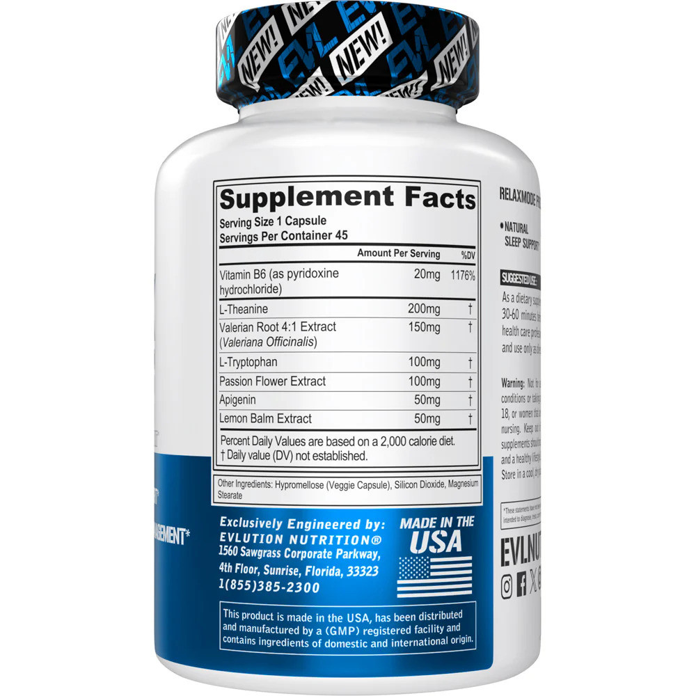 Добавка для сну Evlution Nutrition RelaxMode 45 веганських капсул Луцьк - фото 2