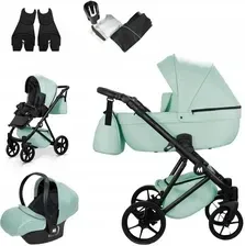 Дитяча коляска Mommo Harmony 3w1 Wielofunkcyjny Miętowa Eko Skóra Київ - фото 1