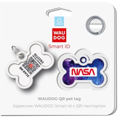 Адресник для животных WAUDOG Smart ID с QR паспортом "NASA21", кость 40х28 мм (0640-0148) Винница - изображение 5