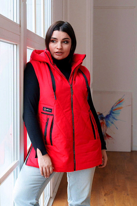 Женская демисезонная курточка трансформер. Куртка жилет весна-осень 54-66р Киев - изображение 2