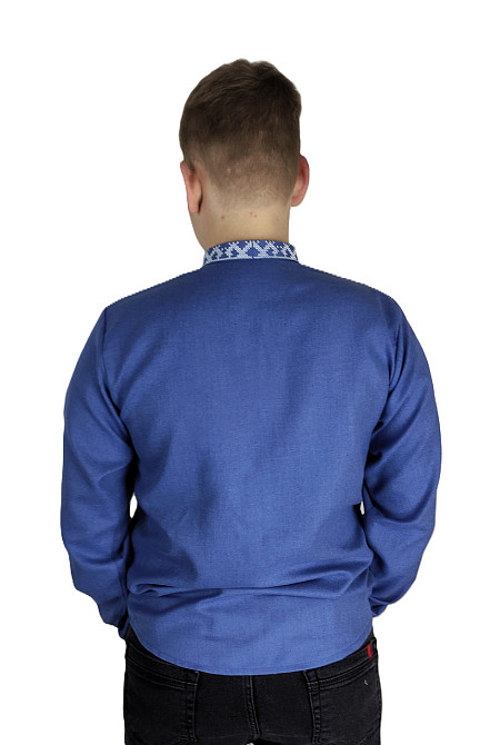 Молодіжна чоловіча натуральна вишиванка на гудзиках Київ - фото 3