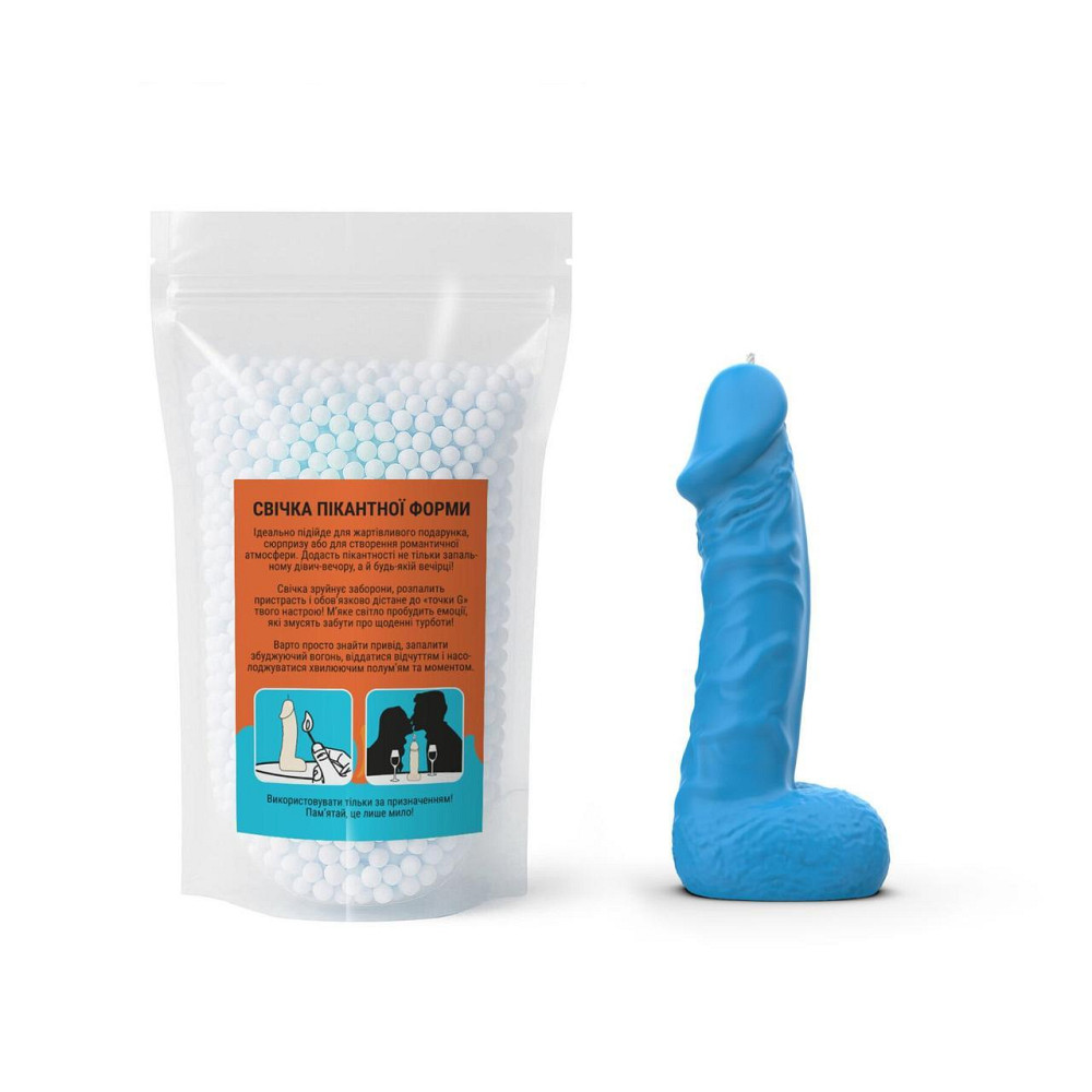 Свічка у формі члена Чистий Кайф LARGE Blue Sex Aura Київ - фото 4