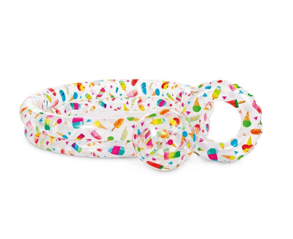 Басейн дитячий надувний Intex Тропічні солодощі з м'ячем та кругом круглий на 150л 122 х 25 см (59460) Чернигов - изображение 1