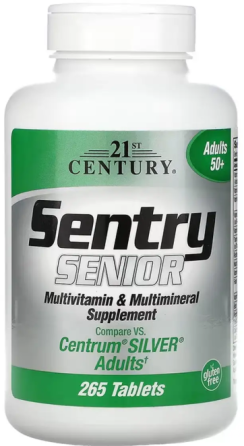 Витамины минералы для летних 21st Century Sentry Senior 265 таб Киев