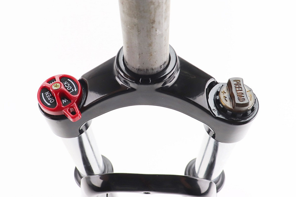 Вилка 26 "амортизаційна, без різьби 1-1/8" (28,6мм), шток 260мм, з ходом 75мм, Disk-brake, M Lockout, чорна LJ-644 Київ - фото 3