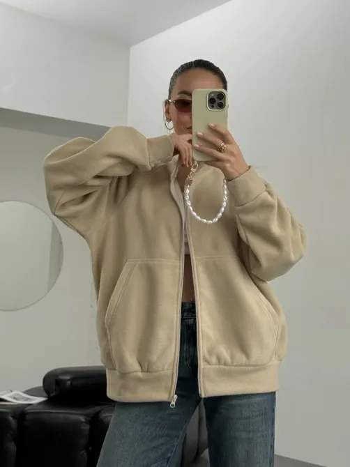 Женская базовая флисовая кофта оверсайз на молнии женская базовая флисовая кофта Харьков - изображение 9