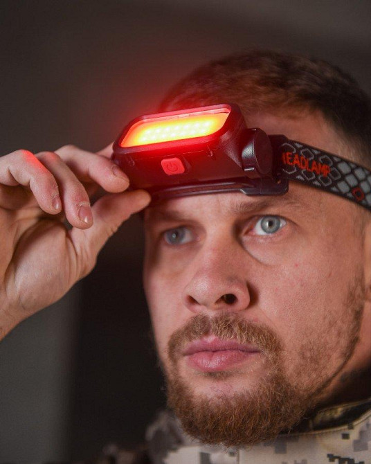 Ліхтар налобне червоне світло тільки зі знімним акумулятором 1200 mAh Одеса - фото 2