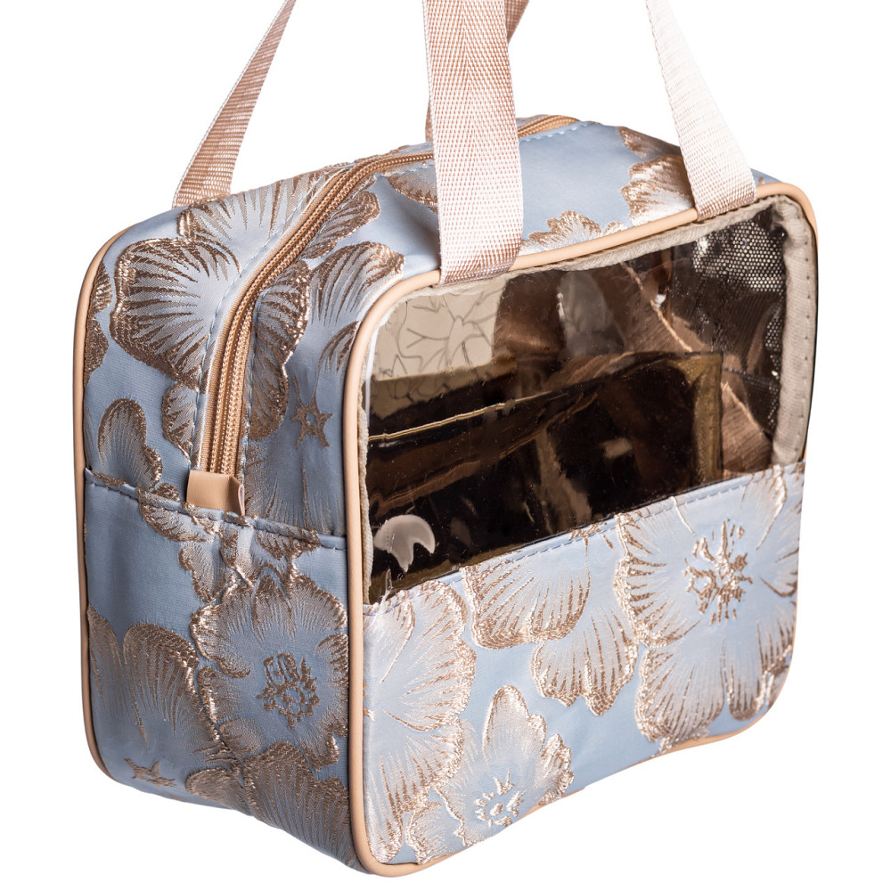 Набір прозорих жіночих косметичок для дому 2 (шт) дорожня косметичка в сумку для косметики, макіяжу, ліків, пензлів Блакитний HP-16-1KBL Коломия - фото 10