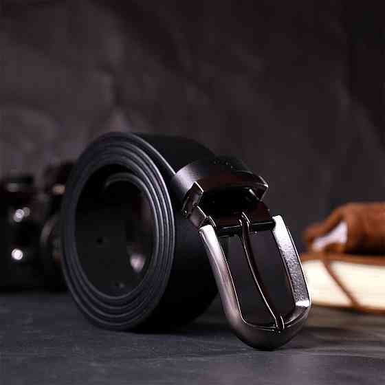 Практичний брючний пояс для чоловіків з натуральної шкіри Чорний (GRANDE PELLE) Київ