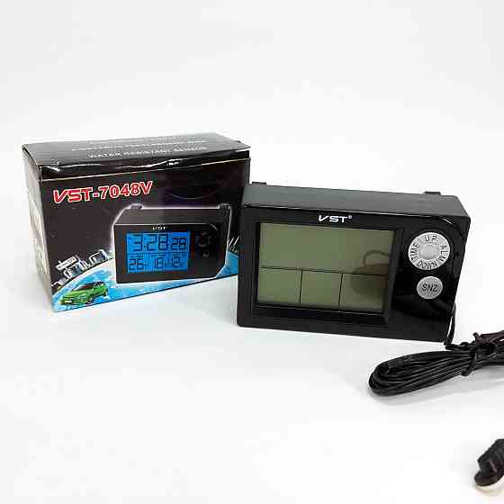 Годинник автомобільний електронні автогодинник VST-7048V для ВАЗ з MJ-334 вольтметром, температурою Київ