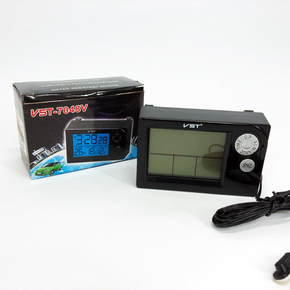 Годинник автомобільний електронні автогодинник VST-7048V для ВАЗ з MJ-334 вольтметром, температурою Київ - фото 3