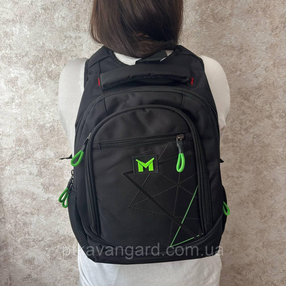 Рюкзак школьный подростковый 35х20х42см (3 отделения, 3 кармана, на молнии, в пакете) 3 вида Хмельницкий - изображение 2