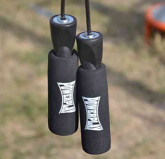 Скакалка швидкісна PowerPlay 4211 X ROPE з обтяжувачами (120г*2) Чорна (3м.) Каменское