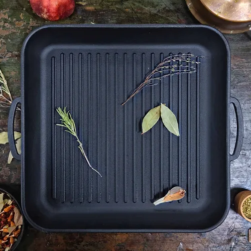 Сковорідка-гриль 35*35*4см чавунна лита Т309 Майстерня Житомир - фото 3