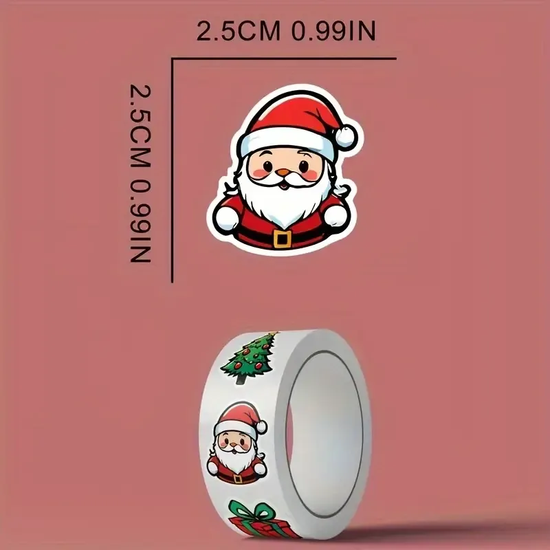 Набор рождественских наклеек 500 шт – праздничные стикеры 8 вариантов дизайна Киев - изображение 3