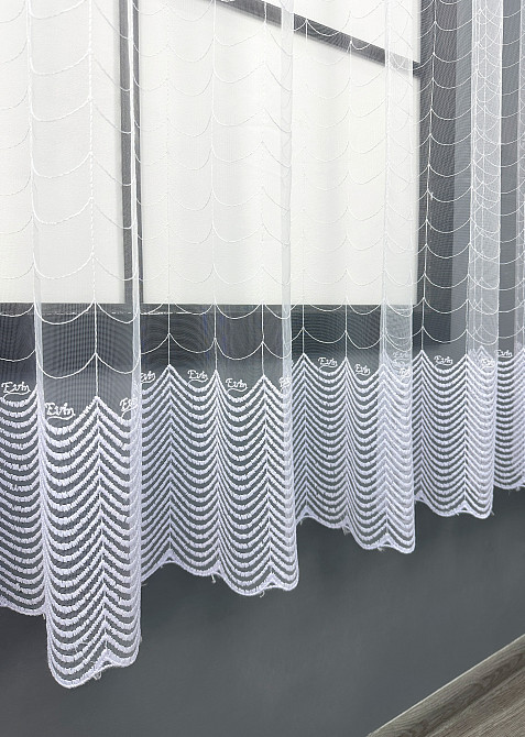 Тюль VR-Textil 1890т Фатин с вышивкой и люрексом Холодный белый 300х150 см (42-257) Киев - изображение 6