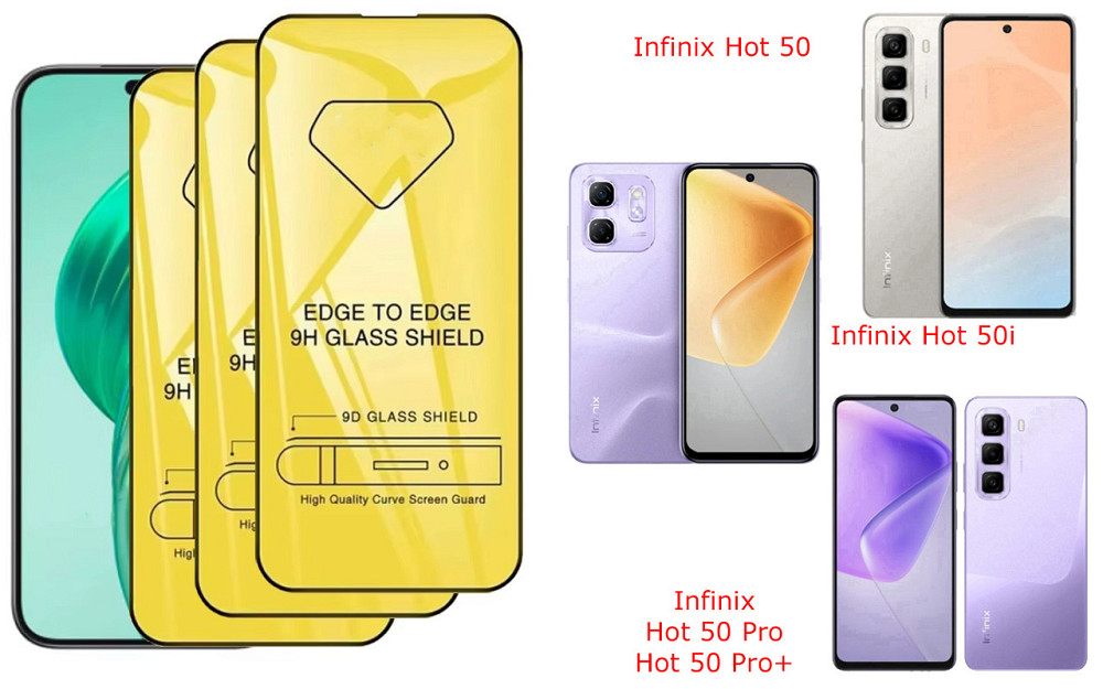 Захисне скло DefenzoGlass для Infinix Hot 50, Hot 50i, Hot 50 Pro, Hot 50 Pro+ – подвійна міцність Київ - фото 1