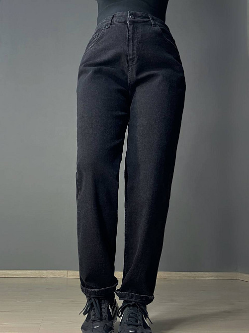 Джинси жіночі Mikaletta 13129 МОМ банани батал великі розміри чорні, чорний, З8, 38, 99 см, 127 см Київ - фото 10