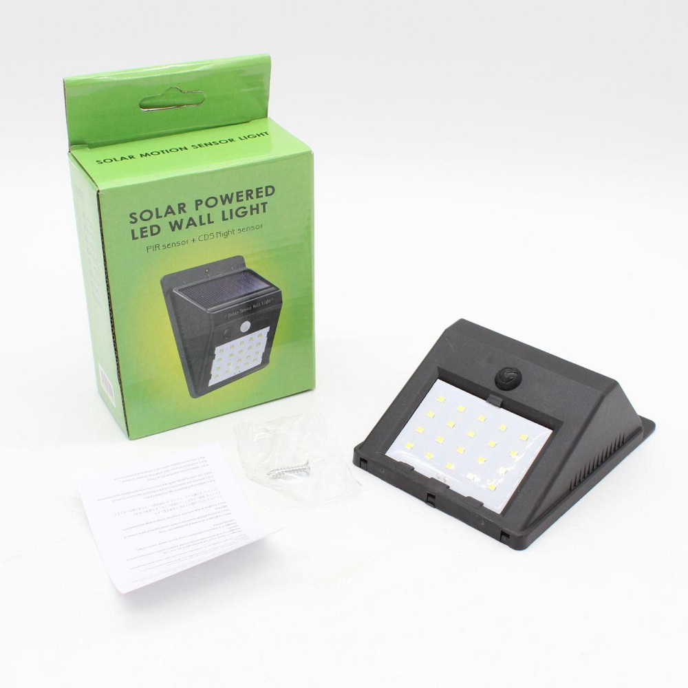 Вуличний ліхтар на сонячній батареї, 20LED / Світлодіодний настінний світильник / Фасадний прожектор Київ - фото 10