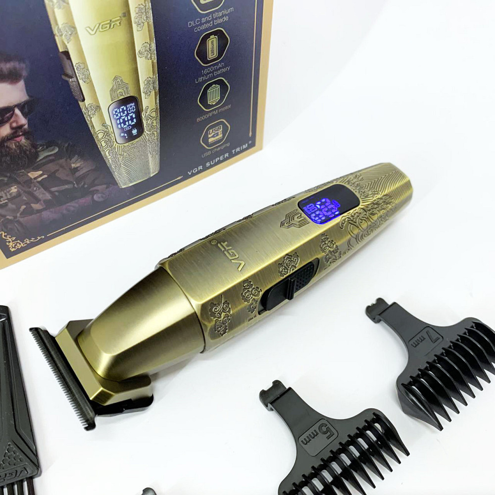 Електрична машинка для стрижки VGR V-265, Стильна машинка для стрижки Бритва тример KZ-72 Київ - фото 5