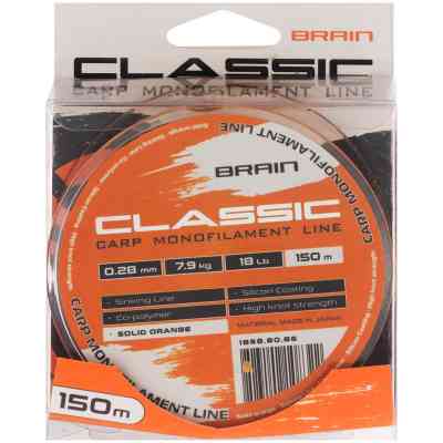 Леска Brain Classic Carp Line (solid orange) 150m 0.28mm 18lb 7.9kg (1858.80.86) Винница
