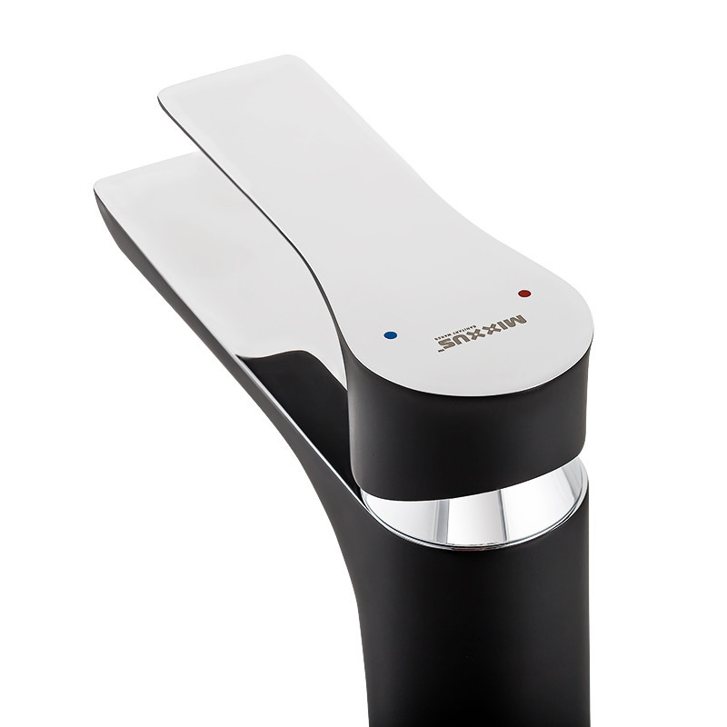 Смеситель для умывальника Mixxus Premium Eva 001 High черный с хромированным покрытием (MI5950) Харьков - изображение 3