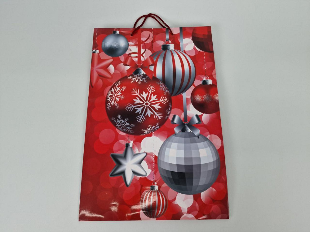 Новорічний,картонні пакети з ручками Гігант вертикальний 30х47х12-003 (12 шт.) Харків - фото 2