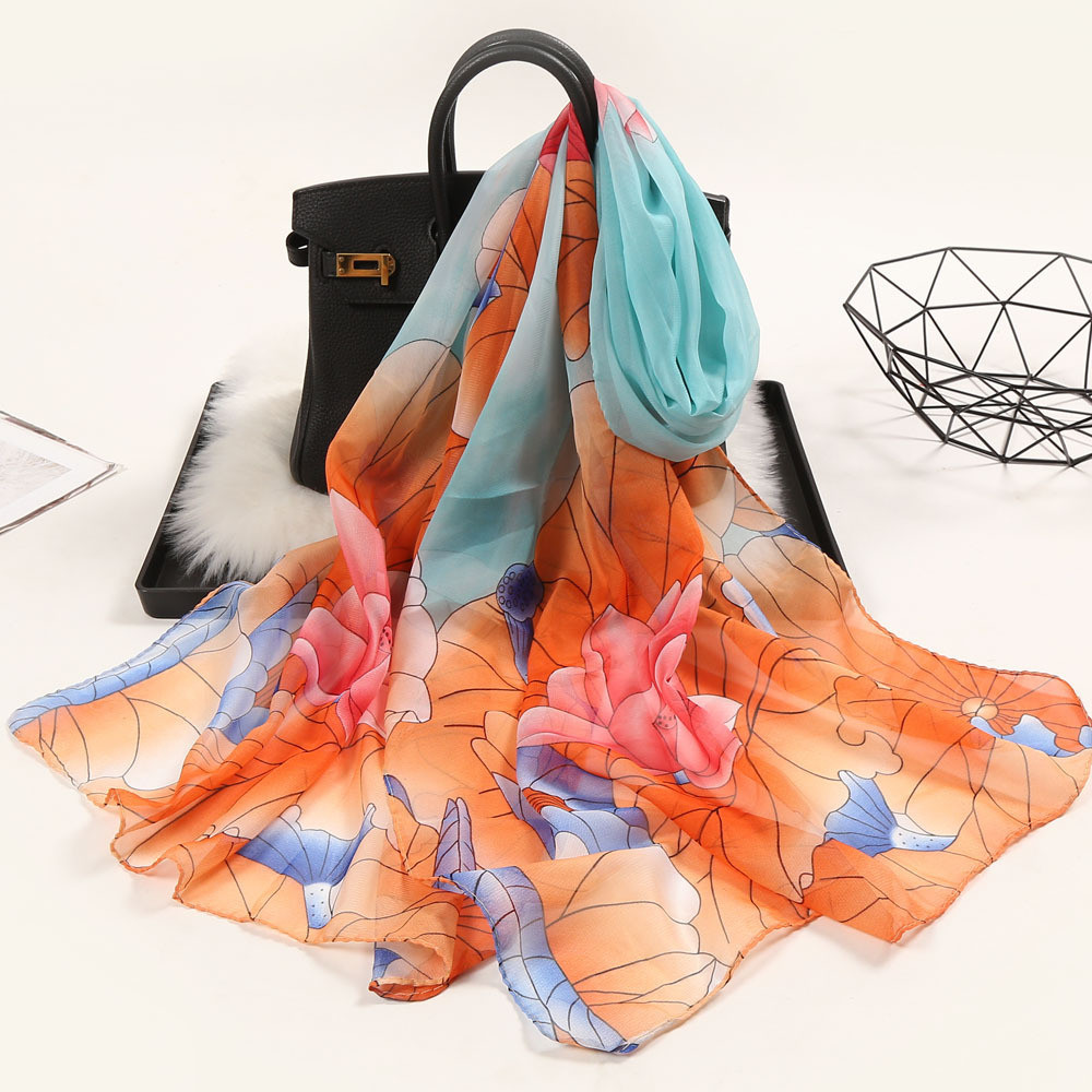 Женский шифоновый шарф на шею 150 на 46 см разноцветный Киев - изображение 3